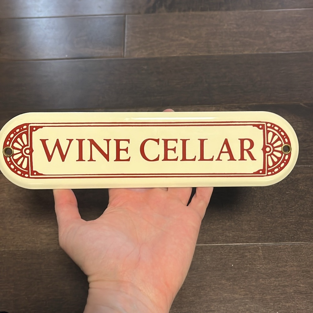 Enamel wine Cellar sign